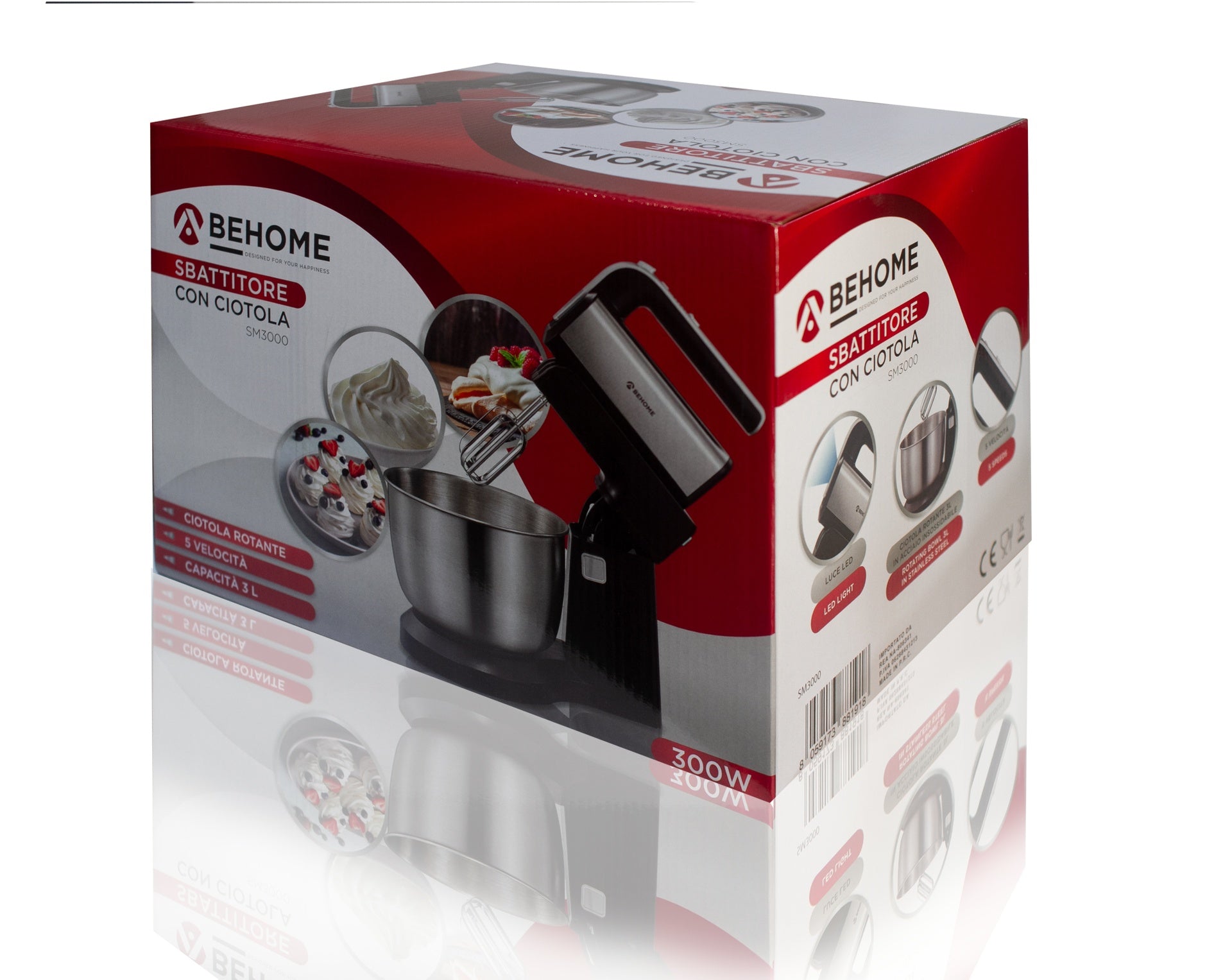 Sbattitore con ciotola 300W Behome