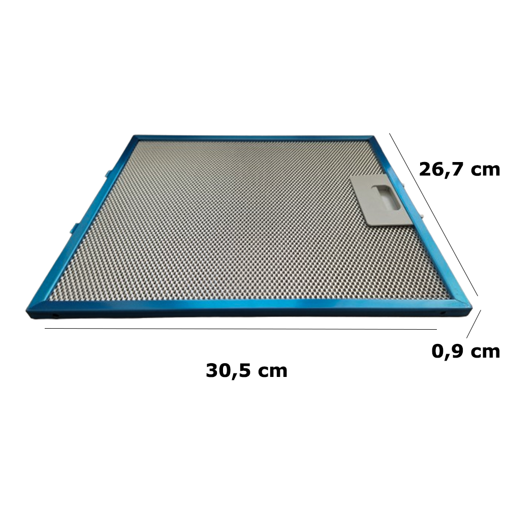 FILTRO ALLUMINIO 267X305X9 mm ADATT ELICA WHIRLPOOL SMEG ELECTROLUX