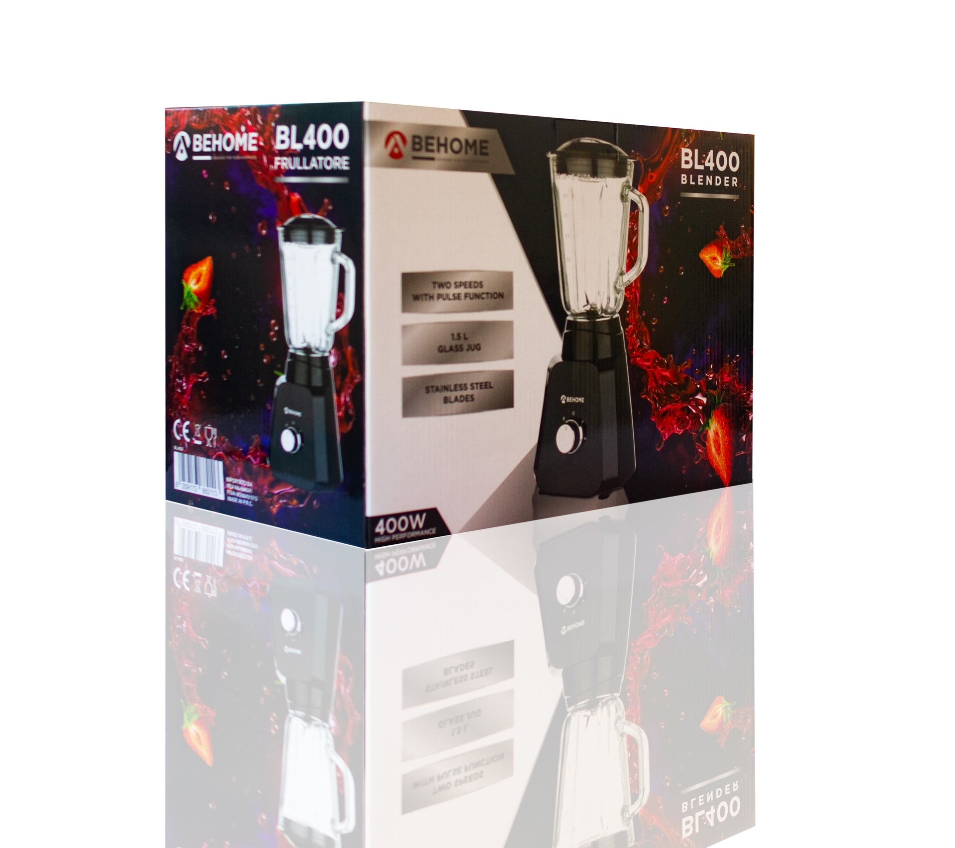 Frullatore da tavolo in vetro 1,5L Behome