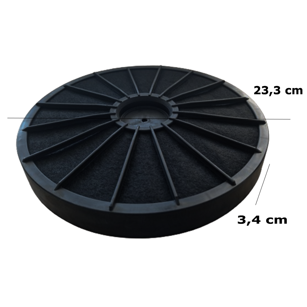 FILTRO CARBONE FORO CENTRALE E RAGGI FABER diam 233 H 32 MM