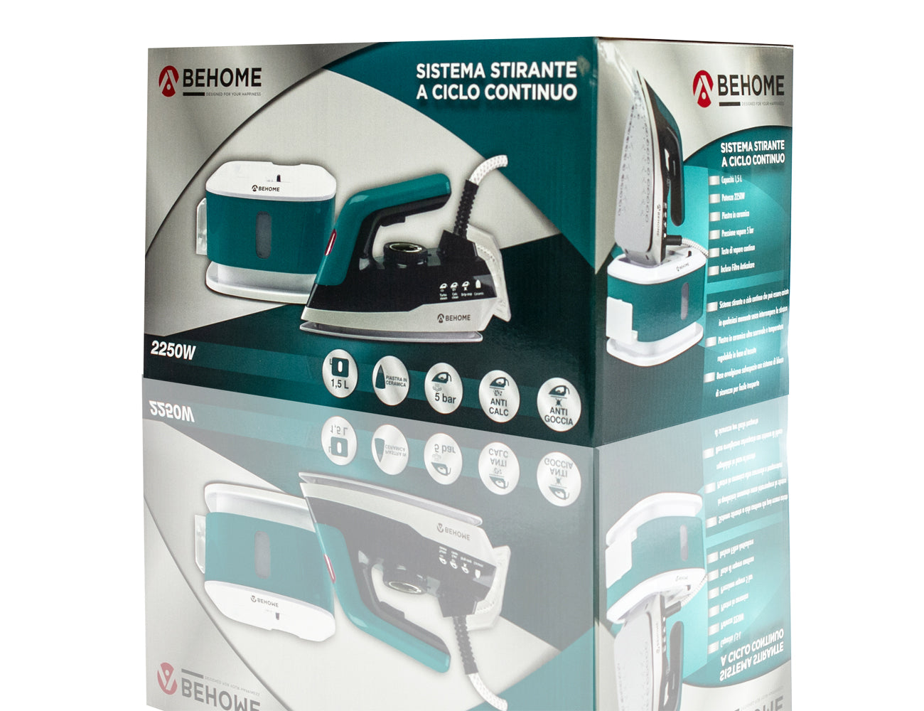 Ferro da stiro a ricarica continua 2250W Behome