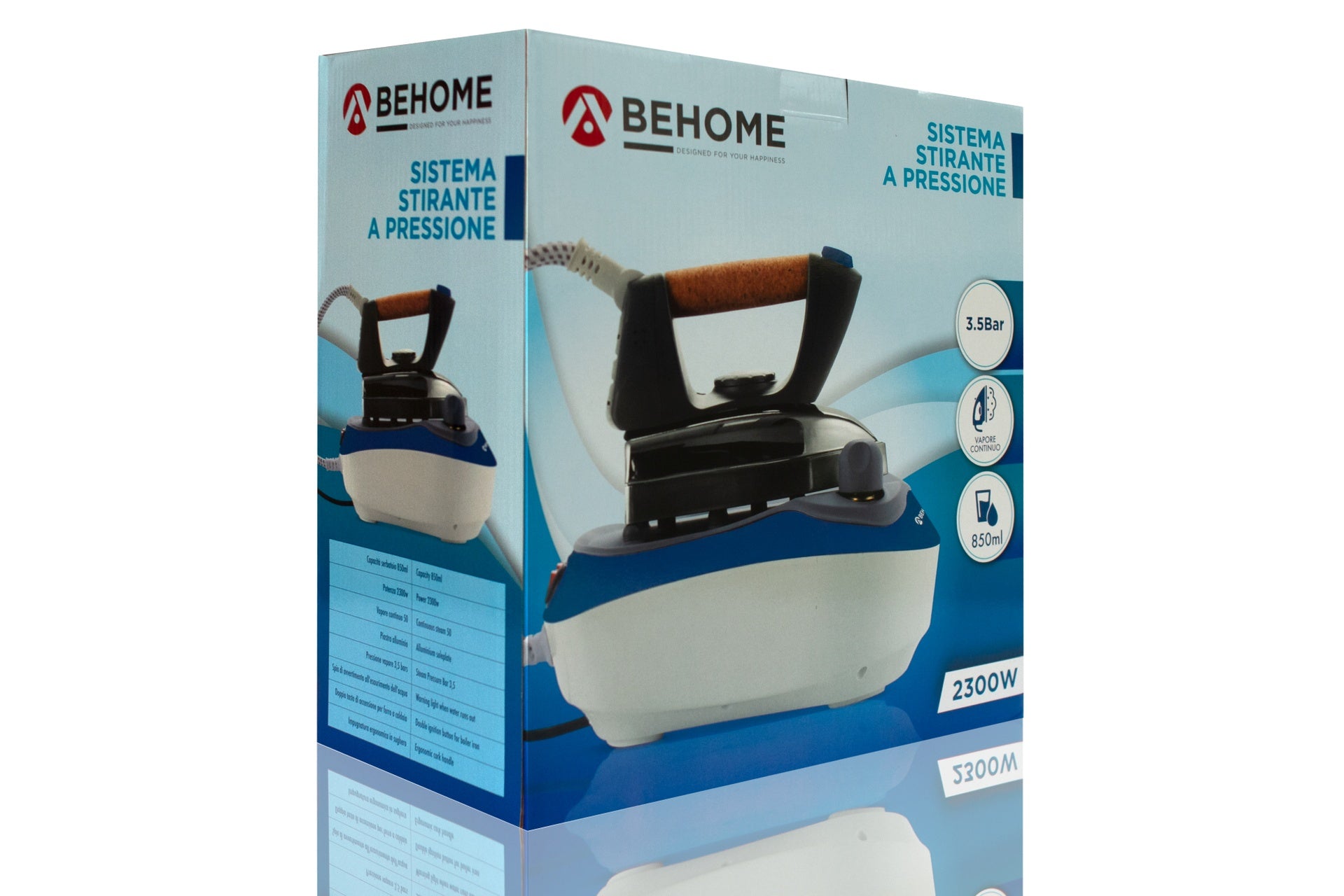 Ferro da stiro c/caldaia a pressione 2300W Behome