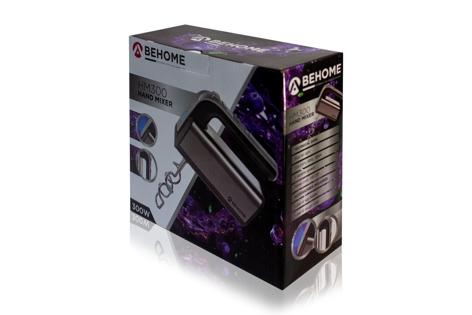 Sbattitore elettrico acciaio 300W Behome