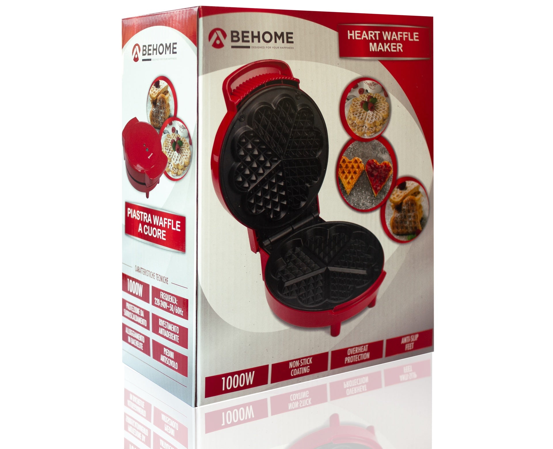 Piastra waffle a cuori Behome