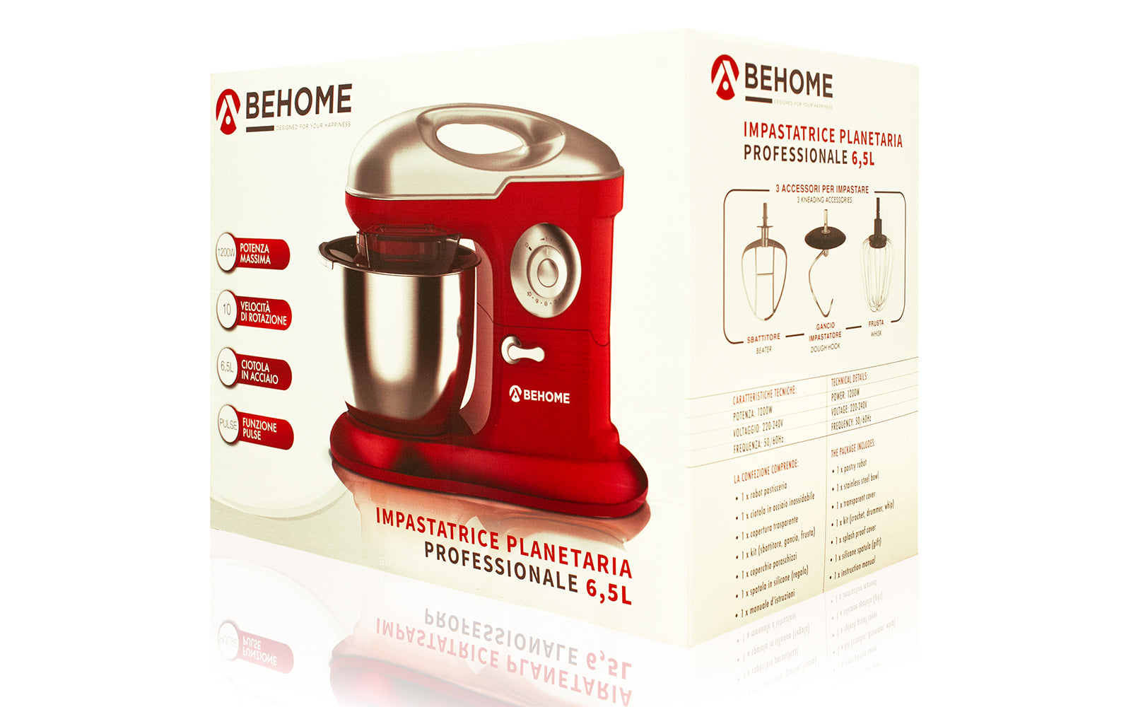 Impastatrice planetaria 6,5L Behome