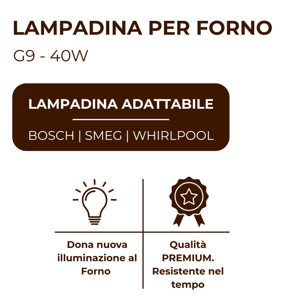 Lampadina Forno Alogena G9 40W 300°